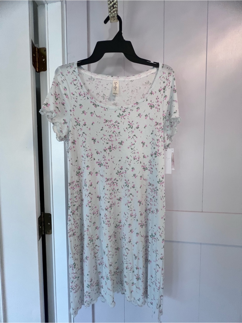 Jessica Simpson Light Blue Floral Nightshirt with Pink Blossoms